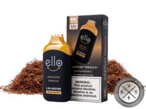 ELLO PLUS BLVK DISPOSABLE 6000 PUFF American tobacco