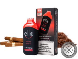 ELLO PLUS BLVK DISPOSABLE 6000 PUFF Havana Tobacco