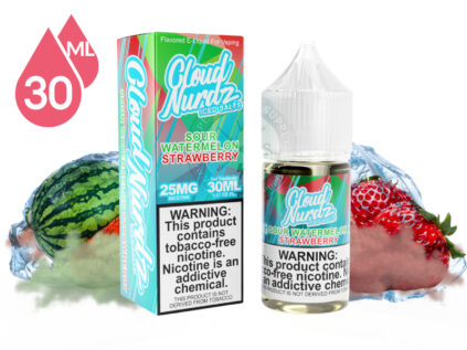 Sour Watermelon Strawberry Iced CLOUD NURDZ SALTS TFN