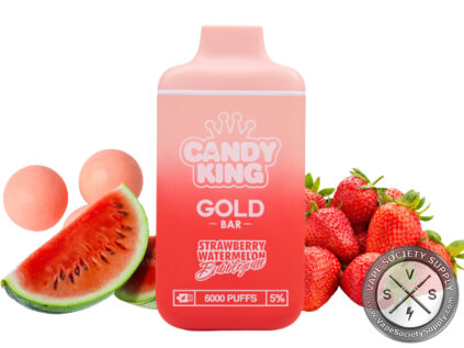 CANDY KING GOLD BAR DISPOSABLE 6000 PUFFS Strawberry Watermelon Bubblegum