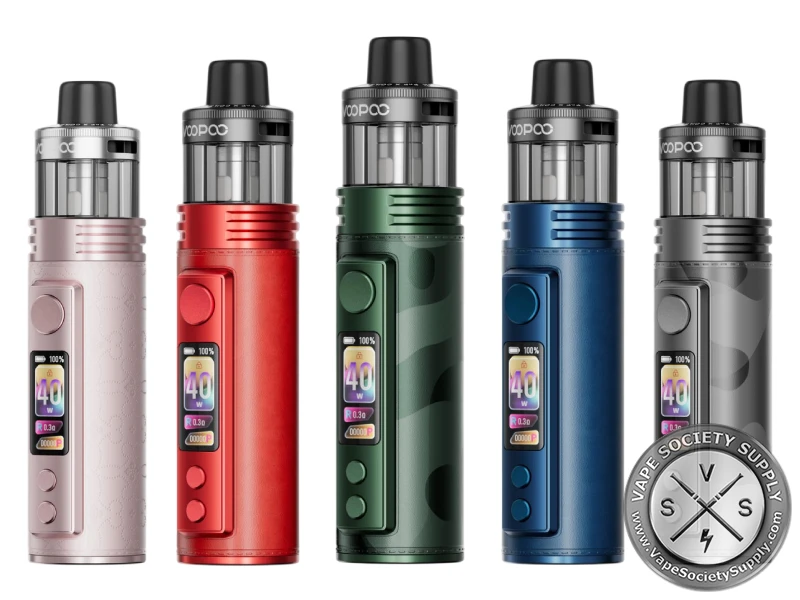 VOOPOO Drag H40 Pro Pod Mod Kit with 2450mAh battery, 40W output, 5mL PnP-X pod, and USB-C charging.