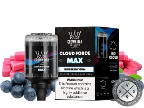 Al Fakher Crown Bar Cloud Force Max 50K Puffs Disposable E-Hookah Vape Head Blueberry Gum