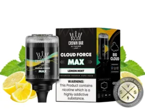 Al Fakher Crown Bar Cloud Force Max 50K Puffs Disposable E-Hookah Vape Head Lemon Mint