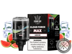 Al Fakher Crown Bar Cloud Force Max 50K Puffs Disposable E-Hookah Vape Head Lush ice