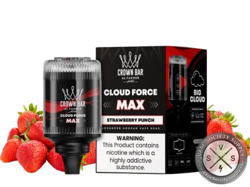 Al Fakher Crown Bar Cloud Force Max 50K Puffs Disposable E-Hookah Vape Head Strawberry Punch