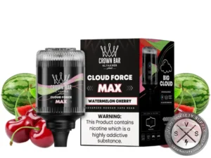 Al Fakher Crown Bar Cloud Force Max 50K Puffs Disposable E-Hookah Vape Head Watermelon Cherry