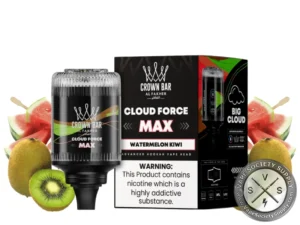 Al Fakher Crown Bar Cloud Force Max 50K Puffs Disposable E-Hookah Vape Head Watermelon Kiwi