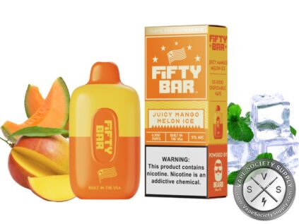 Fifty Bar Disposable 6500 Puff Aloe Grapple Watermelon Juicy mango melon ice