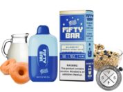 Fifty Bar Disposable 6500 Puff Blueberry cereal donut milk