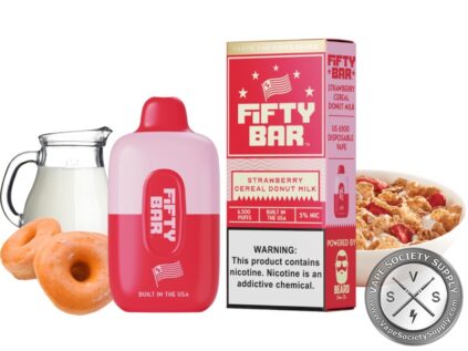 Fifty Bar Disposable 6500 Puff Strawberry Cereal Donut Milk