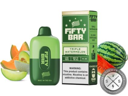 Fifty Bar Disposable 6500 Puff Triple Watermelon