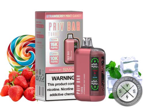 SMOK PRIV BAR TURBO Disposable 15000 Puffs Strawberry Mint Candy