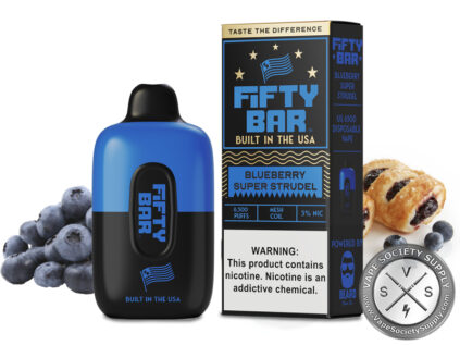 Fifty Bar Disposable 6500 Puff Blueberry Super Strudel