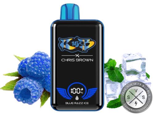 Chris Brown CB15K Puffs Disposable Blue Razz Ice