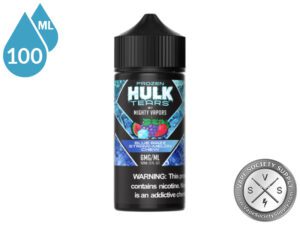 Frozen Blue Razz Straw-Melon Chew HULK TEARS by MIGHTY VAPORS bottle