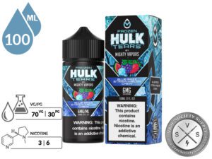 Frozen Blue Razz Straw-Melon Chew HULK TEARS by MIGHTY VAPORS info