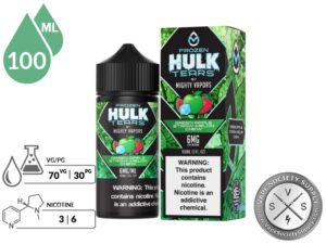 Frozen Green Apple Straw-Melon Chew HULK TEARS by MIGHTY VAPORS info