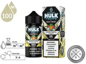 Frozen White Gummy Straw-Melon Chew HULK TEARS by MIGHTY VAPORS info