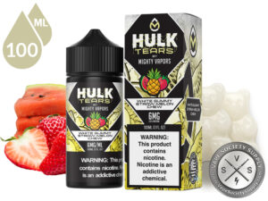 White Gummy Straw-Melon Chew HULK TEARS by MIGHTY VAPORS 100ml