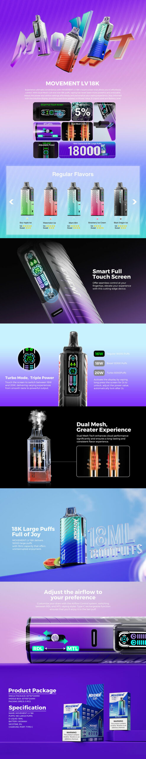 lost vape movement disposable vape 18000 puffs