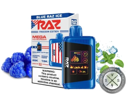 RAZ DC25000 Disposable Vape _ 25k Puffs Blue Razz Ice Freedom Edition