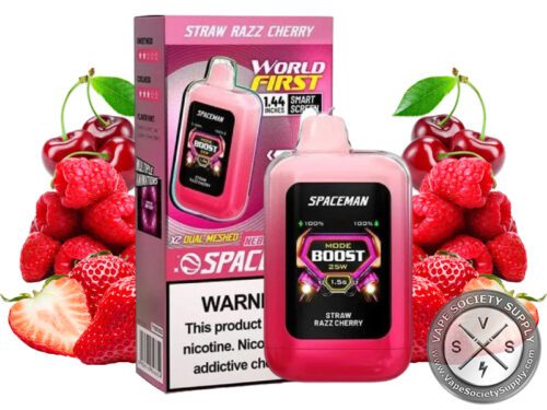 SMOK Spaceman Nebula Disposable Vape – 25000 Puffs Straw Razz Cherry