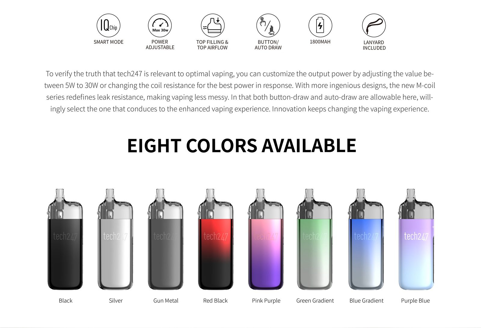 SMOK Tech247 Pod Kit colors