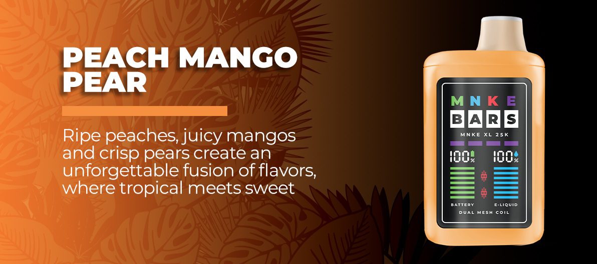 peach mango pear MNKE BAR XL 25K