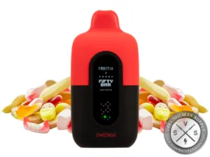 Fifty Bar 20K Fruitia Swedish disposable vape with assorted gummy candies