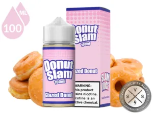 Glazed Donut by Donut Slam 100ml bottle and box with glazed donuts