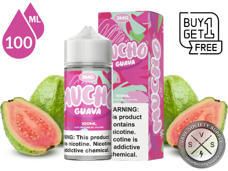 guava flavor vape MUCHO 100ml ⋆ Society Supply Fruity Ice Flavors:Gold Bears Buy Authentic Voopoo Drag