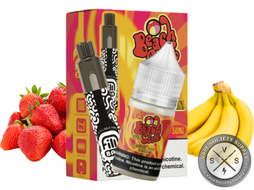 Filli Bar x Beach Club Refillable 25000 Puff Disposable Pod Strawberry Banana Smoothie