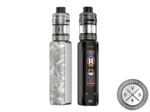 SMOK X-Priv Solo kit in White Shell with a TF-D tank, back and front