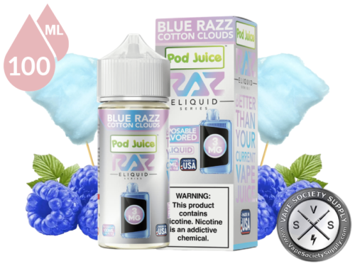 Blue Razz Cotton Clouds Pod Juice x RAZ-5