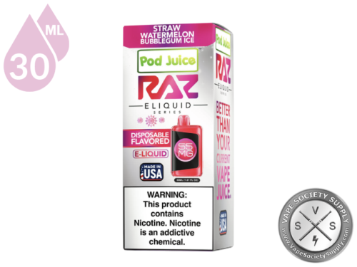 Straw Watermelon Bubblegum Ice Pod Juice x RAZ Salt-4