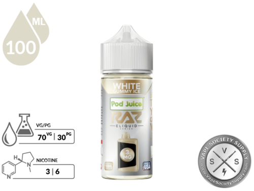 White Gummy Ice Pod Juice x RAZ-4