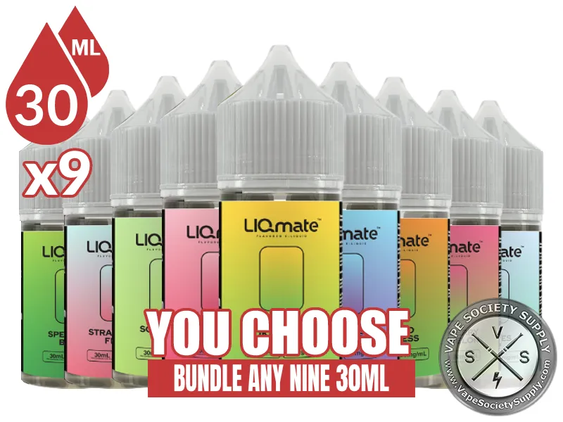 LIQmate Salt Bundle 9x30ml (270ml): 9 bottles with a You Choose banner