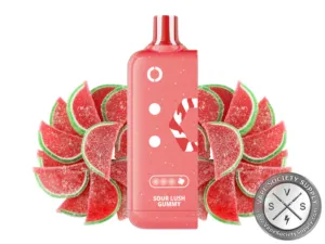 Off-Stamp X-Cube Sweet Cube Sour Lush pod with watermelon gummy slices
