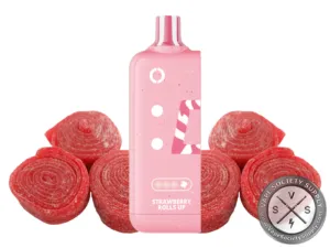 Off-Stamp X-Cube Sweet Cube Twisted Strawberry pod with rolled red strawberry fruit snacks
