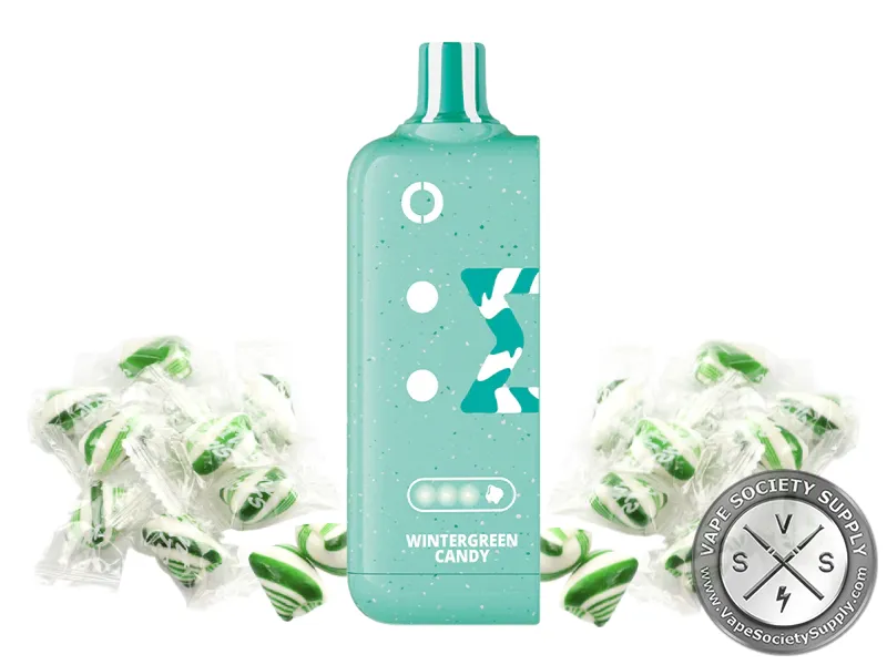 Off-Stamp X-Cube Sweet Cube Wintergreen Blast pod with wrapped wintergreen mint candies