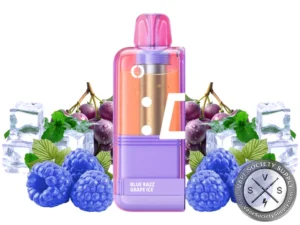 Off Stamp X-Cube Disposable Pod _ 25K Puffs Blue Razz Grape Ice