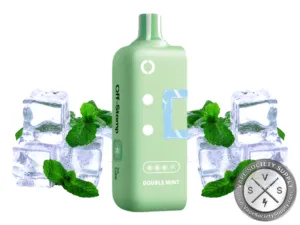 Off-Stamp X-Cube Ice Cube Double Mint pod with ice cubes and mint leaves