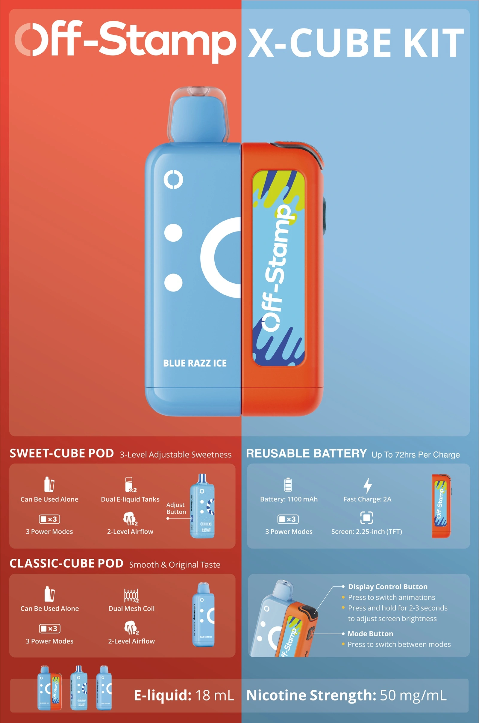 x cube-off-stamp disposable vape kit