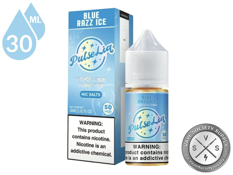 Blue Razz Ice by Pulse Liq Salts 30ml bottle and box