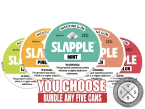 [5-Pack] Slapple Nicotine Gum - 40 Pieces Per Can