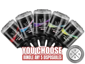 [5-Pack] Al Fakher Crown Bar Cloud Force Max 50K Puffs Disposable E-Hookah Vape Head Bundle
