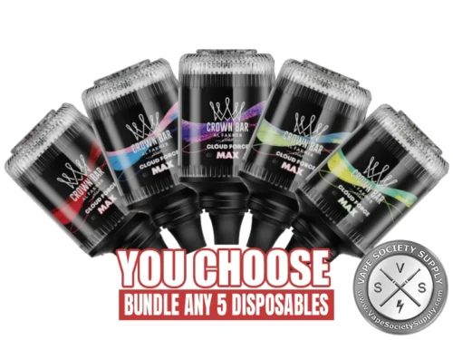 [5-Pack] Al Fakher Crown Bar Cloud Force Max 50K Puffs Disposable E-Hookah Vape Head Bundle