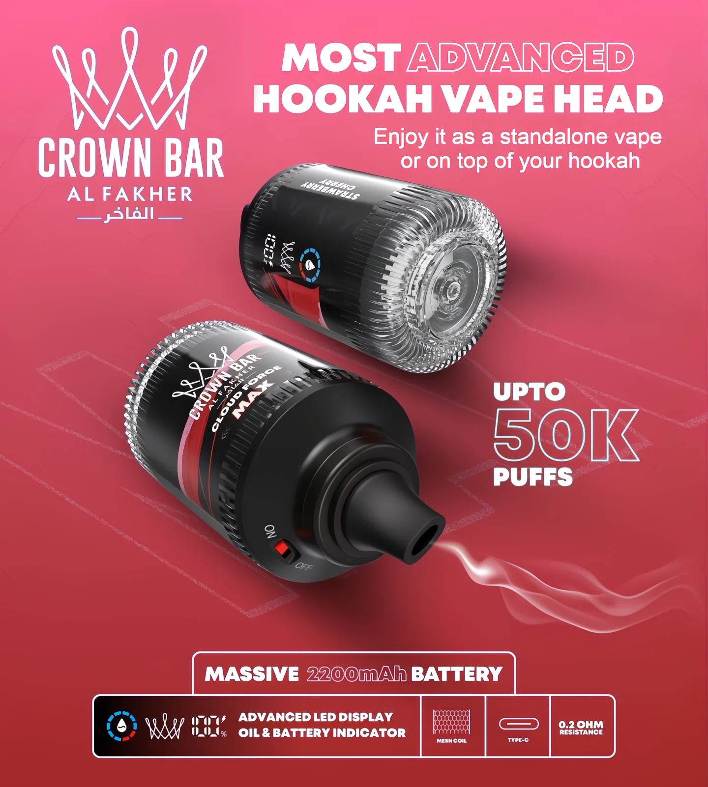 Al Fakher Crown Bar Cloud Force Max E-Head 50K Puff