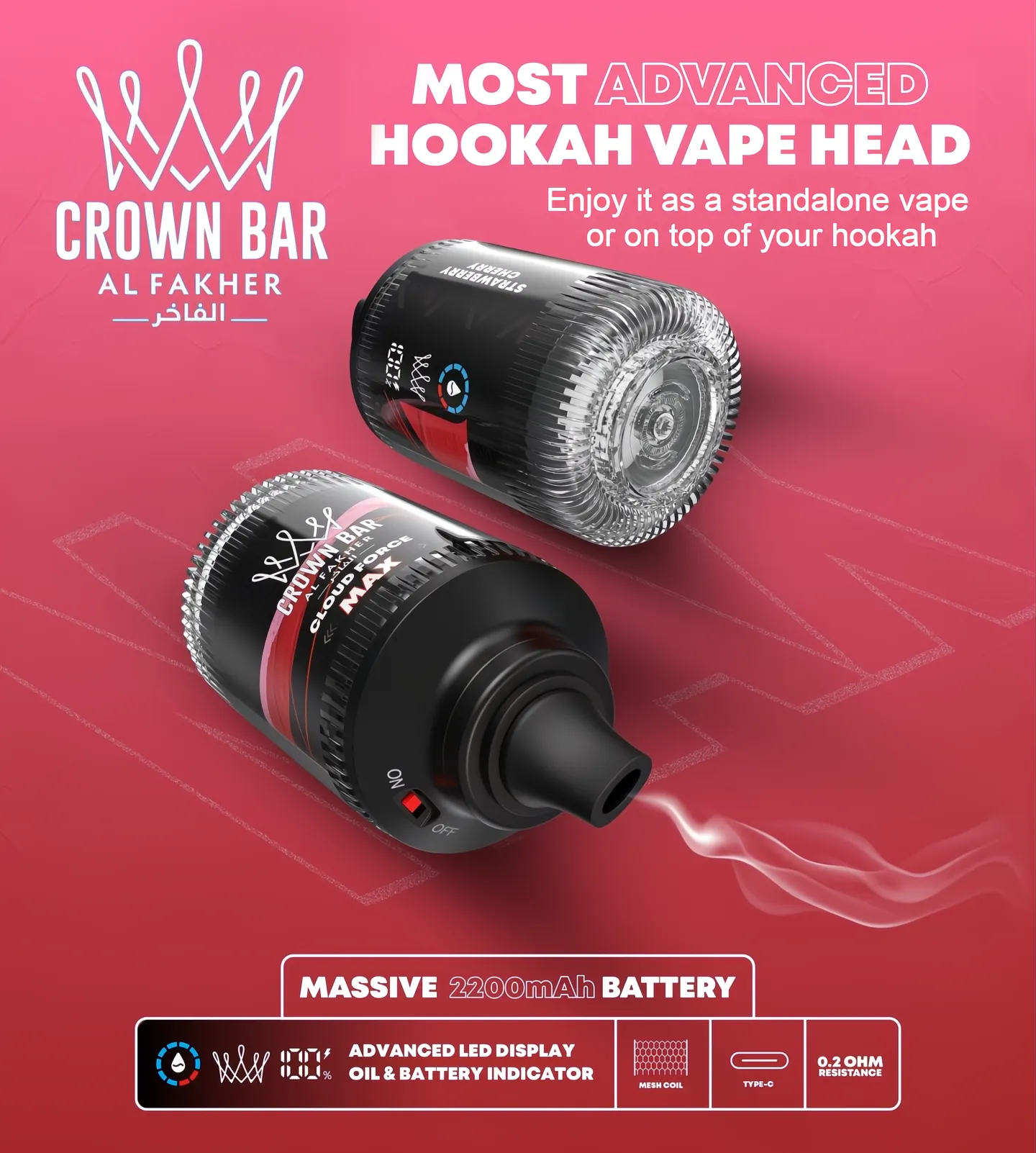 Al Fakher Crown Bar Cloud Force Max E-Head 50K Puffs