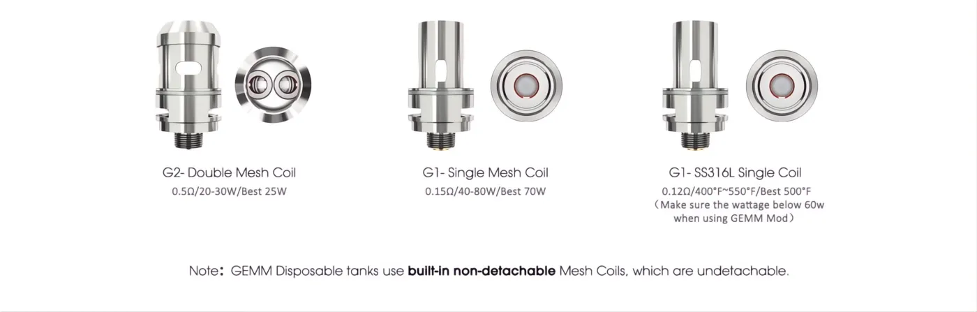 FreeMaX GEMM Disposable Tank coils